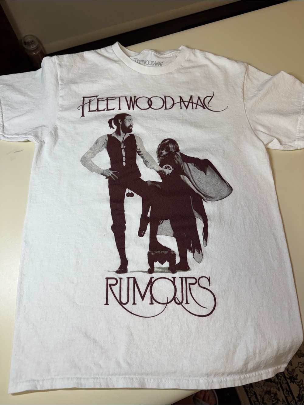 "Rumours" Graphic White Short Sleeve Tee